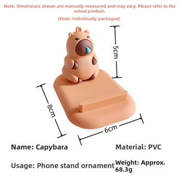 Capybara настолен държач за телефон и таблет — PVC материал, общ стил, поддръжка за персонализация, 3D декоративна фигура