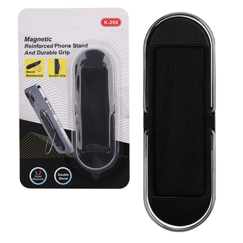 Γενικό πλαστικό στηρίγμα κινητού με αντιολισθητικό λουρί χεριού, οριζόντια και κατακόρυφη στήριξη, επιτραπέζια επικόλληση και μαγνητική βάση αυτοκινήτου.