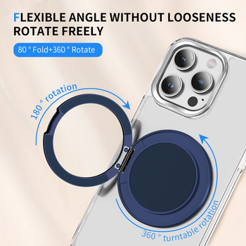 Suport telefon cu montură magnetică, rotire 360°, compatibil Samsung, încărcare wireless; material TPU+PC, turnare prin injecție; rezistent la șocuri, disipare a căldurii, antiamprente, uzură
