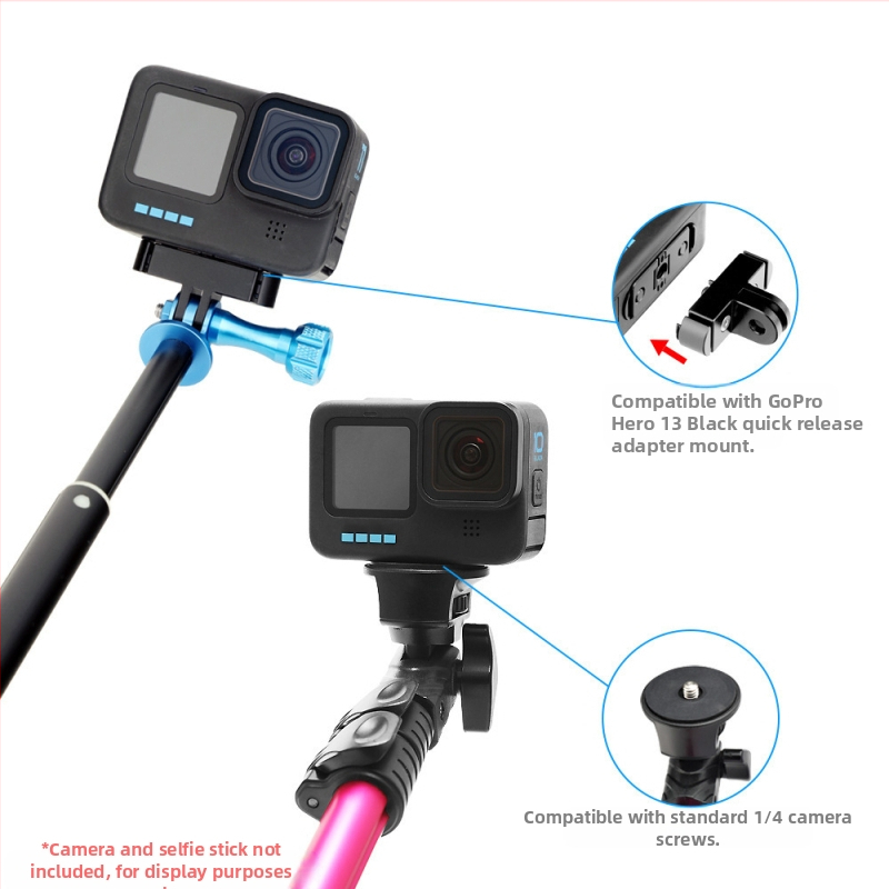 GoPro doplnok skrutky rýchle uvoľnenie s magnetickým držiakom, kompatibilný s GoPro 8–13, z hliníkového zliatinu, model ZH2014, prispôsobiteľné logo