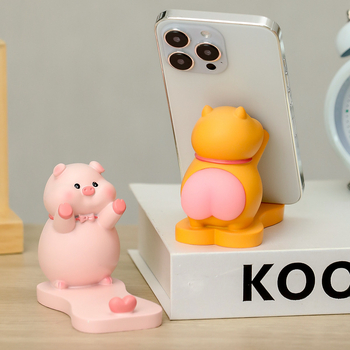 Suport pentru telefon din rășină cu temă desen animat — Ruijie, stil Cartoon, ambalaj carton, cadou gata