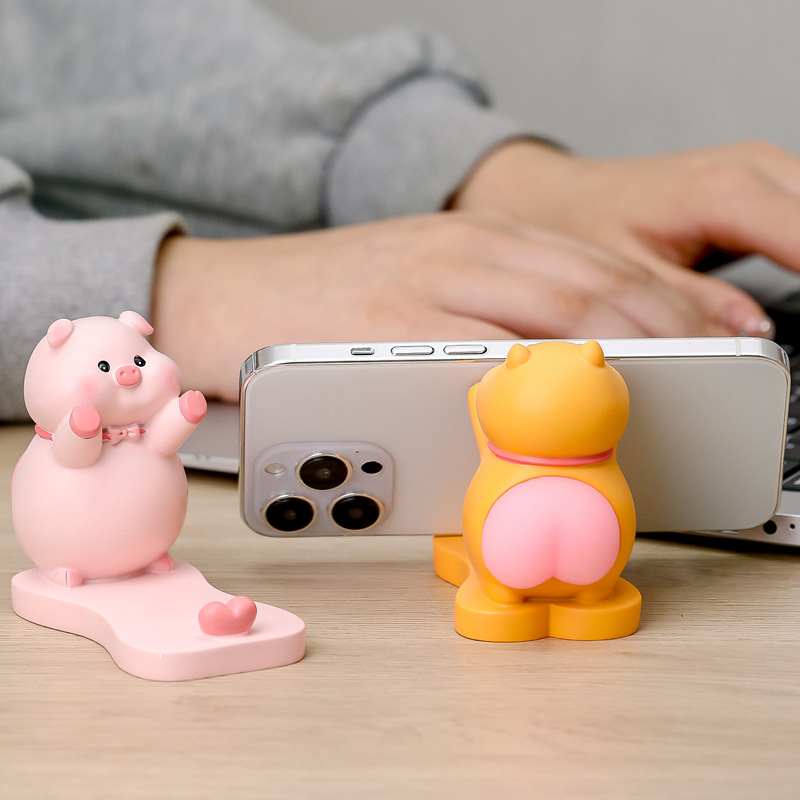 Suport pentru telefon din rășină cu temă desen animat — Ruijie, stil Cartoon, ambalaj carton, cadou gata