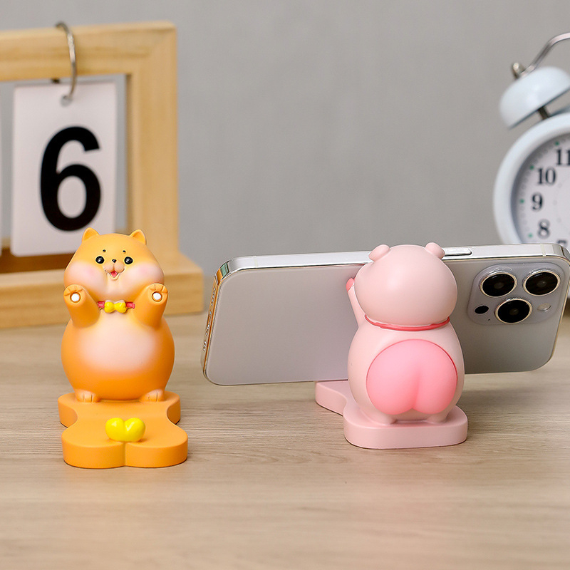 Suport pentru telefon din rășină cu temă desen animat — Ruijie, stil Cartoon, ambalaj carton, cadou gata