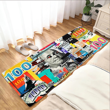 Χώρου χαλάκι με σχέδιο καλωσορίσματος σε θέμα δολαρίου, υλικό TPE, εκτύπωση, τετράγωνο σχήμα, πλένεται στο χέρι