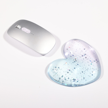 Μαξιλάρι καρπού για ποντίκι σε σχήμα καρδιάς, διαφανής σιλικόνη, μονόπλευρο, μαξιλάρι χεριού, κατασκευή με έγχυση, esports