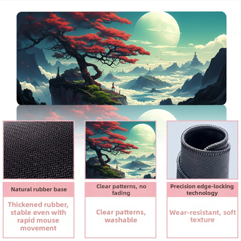 Pad ποντικιού από καουτσούκ, αντιολισθητικό, θερμική μεταφορά εκτύπωσης, προσαρμοζόμενη (OEM) με εκτυπωμένο λογότυπο — κατάλληλο για γραφείο, παιχνίδια, μελέτη