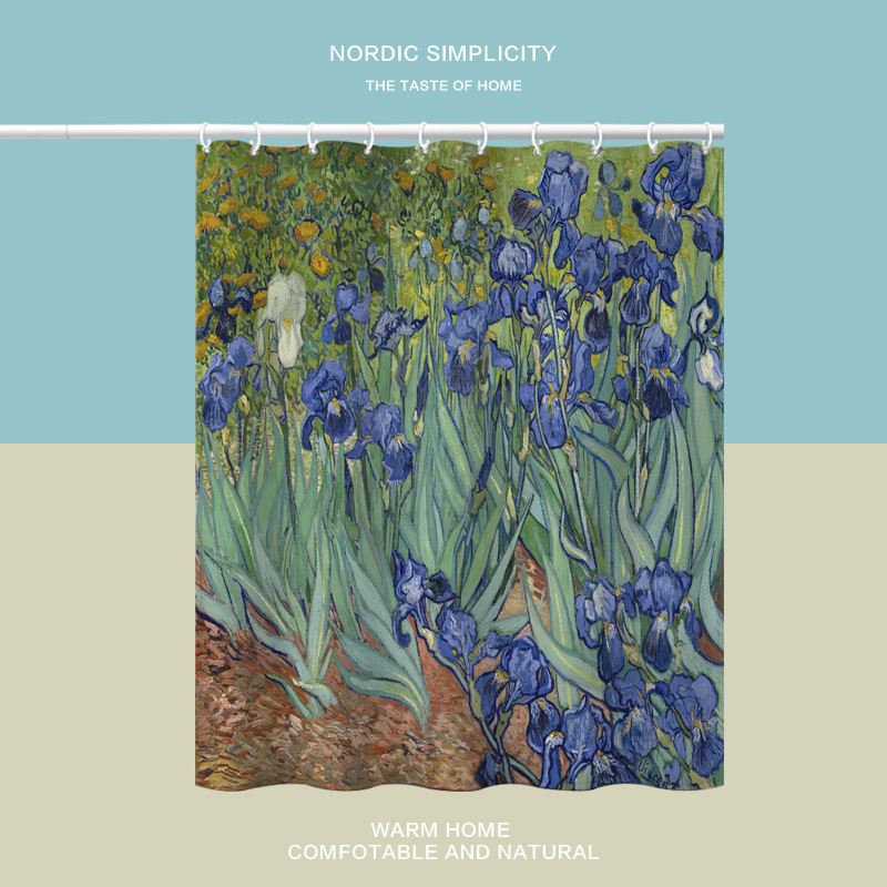 Kupaonska zavjesa za tuširanje s printom Van Gogha: suncokreti, vodootporna poliesterska zavjesa, otporna na plijesan, prilagodljiva