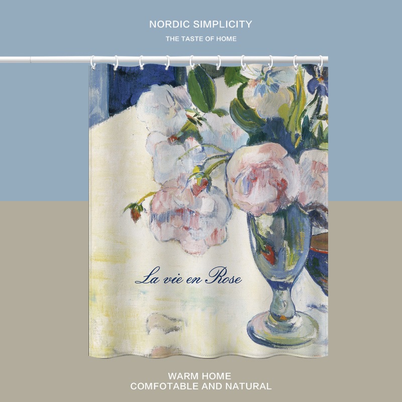 Kupaonska zavjesa za tuširanje s printom Van Gogha: suncokreti, vodootporna poliesterska zavjesa, otporna na plijesan, prilagodljiva