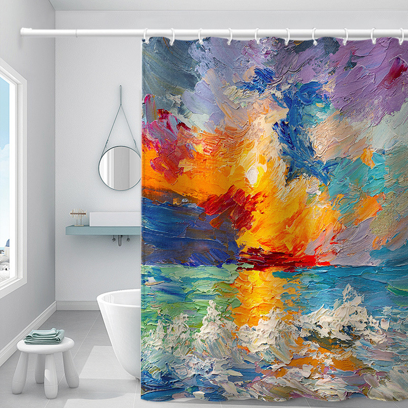 Kupaonska zavjesa za tuširanje s printom Van Gogha: suncokreti, vodootporna poliesterska zavjesa, otporna na plijesan, prilagodljiva