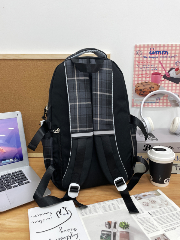 Kuromi školska torba s crtanim printom, Oxford tkanina, proširiva, remeni s zračnim jastučićima, za gimnaziju