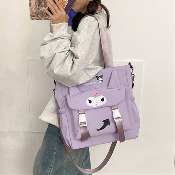 Školska torbica preko ramena, velikog kapaciteta, uzorak životinja, Oxford tkanina, prozračna podstava od poliestera, za djevojke