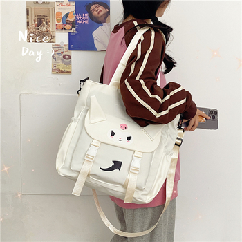 Školska torbica preko ramena, velikog kapaciteta, uzorak životinja, Oxford tkanina, prozračna podstava od poliestera, za djevojke