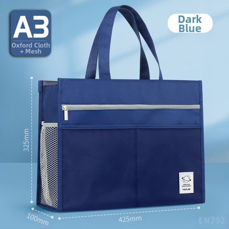 Torba za umjetnost za učenike – višeslojni dizajn, velik kapacitet, vodootporna, Oxford platno, zatvarač