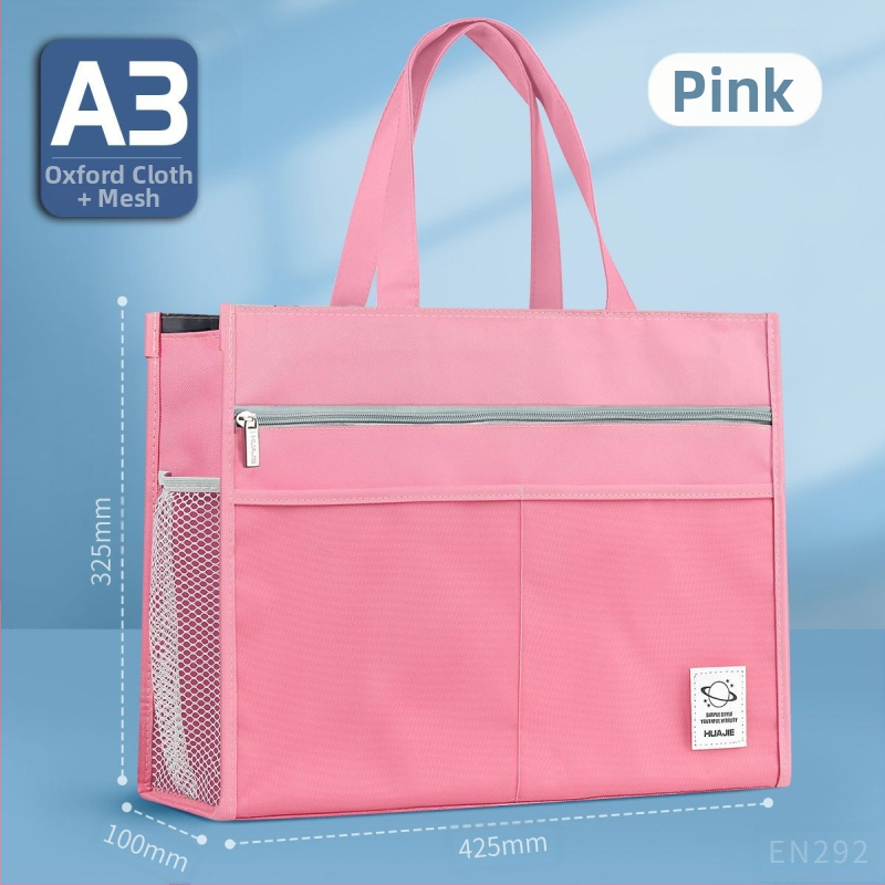 Torba za umjetnost za učenike – višeslojni dizajn, velik kapacitet, vodootporna, Oxford platno, zatvarač