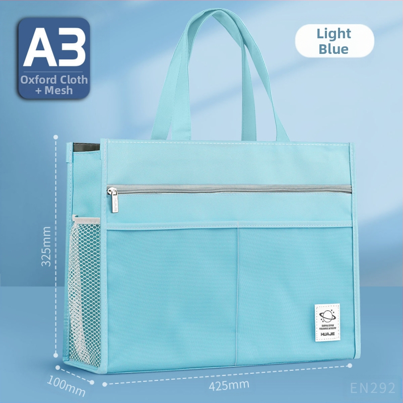 Torba za umjetnost za učenike – višeslojni dizajn, velik kapacitet, vodootporna, Oxford platno, zatvarač