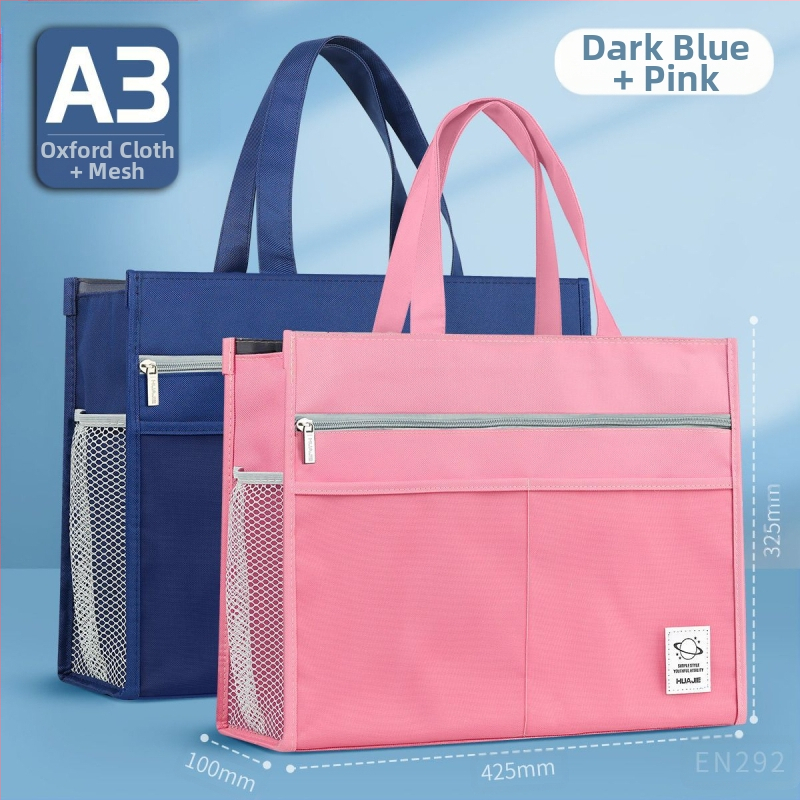 Torba za umjetnost za učenike – višeslojni dizajn, velik kapacitet, vodootporna, Oxford platno, zatvarač