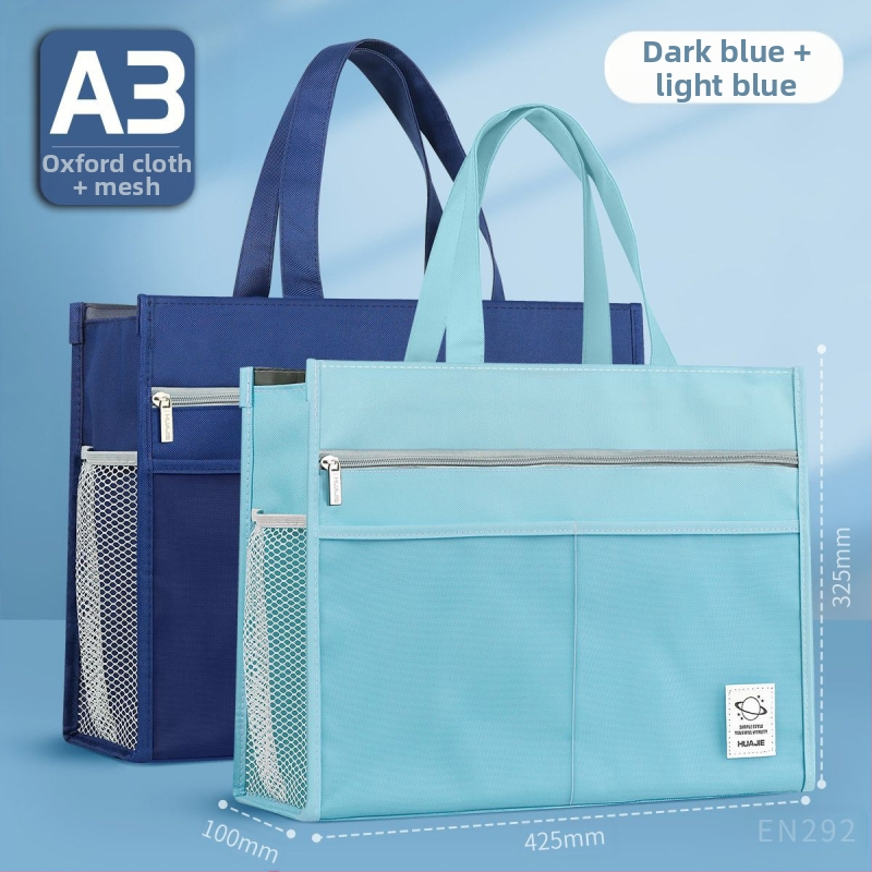 Torba za umjetnost za učenike – višeslojni dizajn, velik kapacitet, vodootporna, Oxford platno, zatvarač