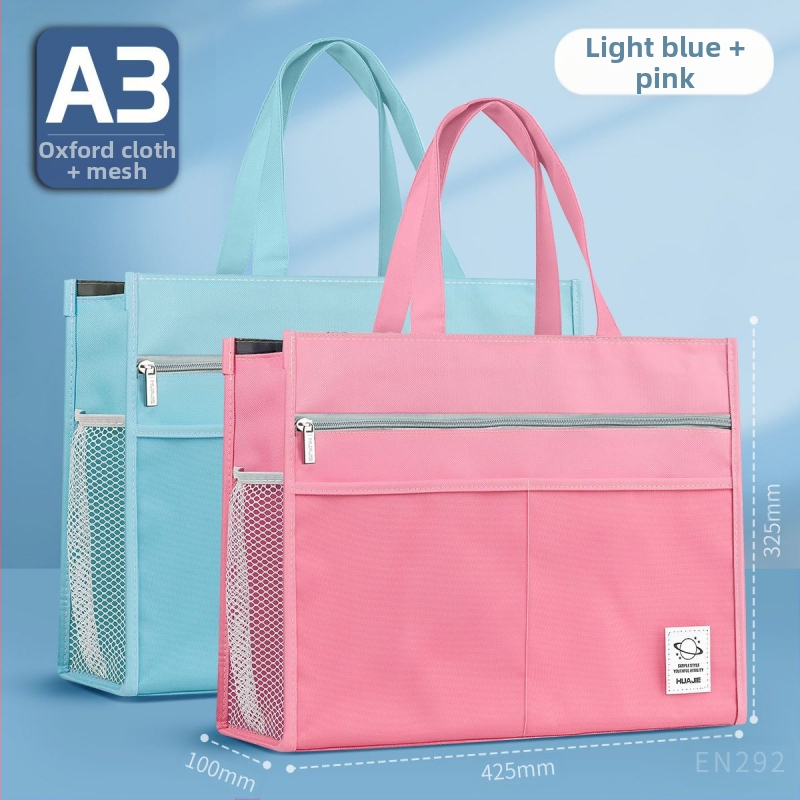 Torba za umjetnost za učenike – višeslojni dizajn, velik kapacitet, vodootporna, Oxford platno, zatvarač