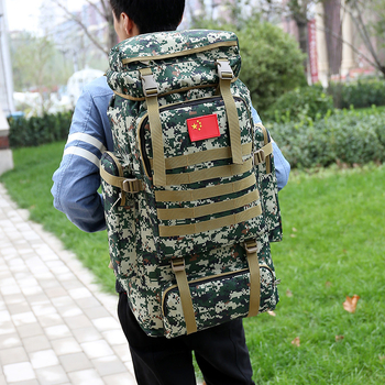 Σακίδιο πεζοπορίας με μεγάλη χωρητικότητα, κατασκευή από νάιλον, αναπνεύουσα επένδυση από πολυεστέρα, ιμάντες με μαξιλαράκι αέρα, κατάλληλο για εξωτερικές δραστηριότητες