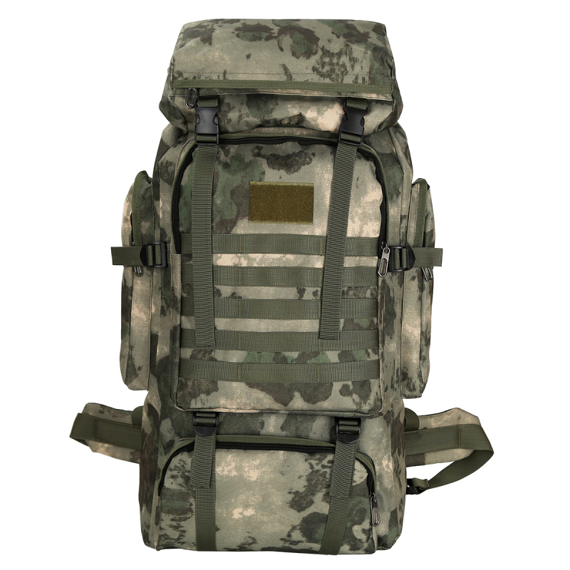 Planinarski ruksak velike kapacitete, najlon materijal, prozračan dizajn, podstava od poliestera, naramenice s jastučićem zraka