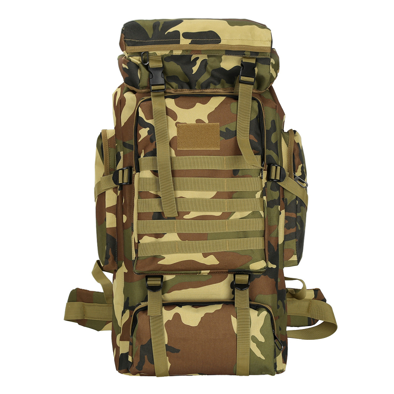 Planinarski ruksak velike kapacitete, najlon materijal, prozračan dizajn, podstava od poliestera, naramenice s jastučićem zraka