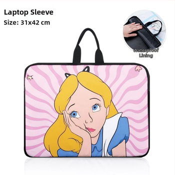 Чанта за лаптоп с Oxford плат, удароустойчива конструкция, полиестерна подплата, аниме мотив Алиса в Страната на чудесата