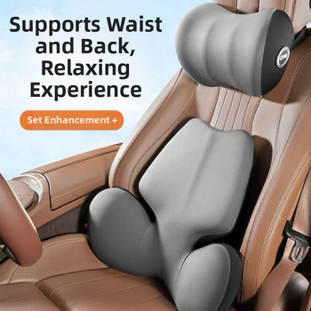 Μαξιλάρι κεφαλής και στήριξης οσφυϊκής για αυτοκίνητο — γέμισμα από αφρό μνήμης, εξωτερικό ύφασμα συνθετικών ινών, αλφαριθμητικό μοτίβο, για όλες τις εποχές