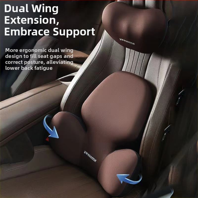 Podložka na hlavu a bedrová opora do auta – výplň z pamäťovej peny, vonkajší materiál zo syntetických vlákien, alfanumerický vzor, všetky ročné obdobia