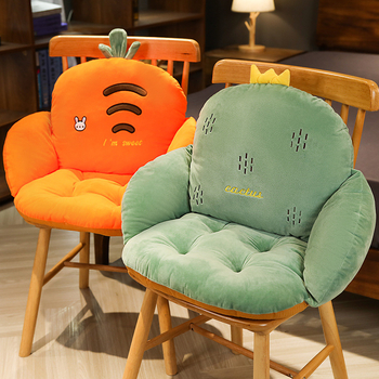 Офисна възглавница за продължително сядане с опора за кръста, интегрирана седалка, плюшена материя, карикатурен дизайн, прост и модерен стил, марка Fei zhen