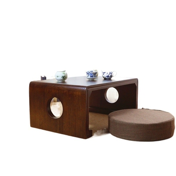 Ιαπωνικό μαξιλάρι διαλογισμού τατάμι - ύφασμα λινό, γέμισμα σφουγγάρι, βοτανικό μοτίβο, στυλ Νέο Κινέζικο στυλ