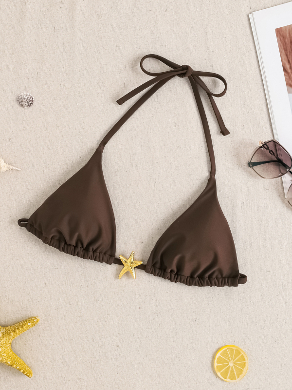 Bikini set s trakama, jednobojni najlonski materijal, umjetak za prsa, 82% najlona, težina 130 g