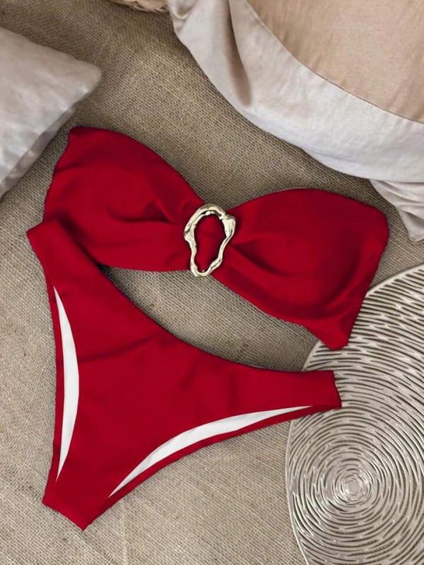 Ženski bikini s tube-topom, s jastučićima za prsa, bez čelične potpore, od najlona, podstava 20% spandeksa, visoka elastičnost