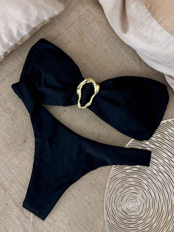 Ženski bikini s tube-topom, s jastučićima za prsa, bez čelične potpore, od najlona, podstava 20% spandeksa, visoka elastičnost