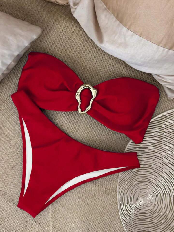 Ženski bikini s tube-topom, s jastučićima za prsa, bez čelične potpore, od najlona, podstava 20% spandeksa, visoka elastičnost