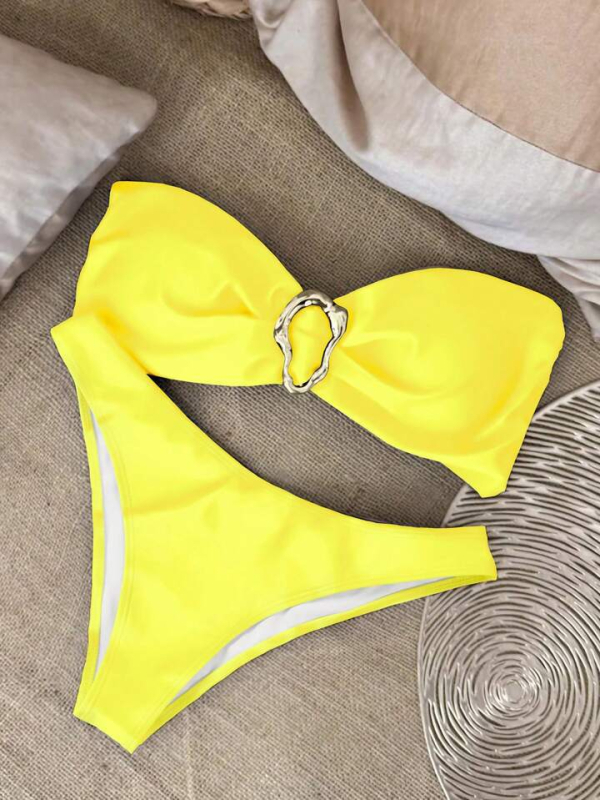 Ženski bikini s tube-topom, s jastučićima za prsa, bez čelične potpore, od najlona, podstava 20% spandeksa, visoka elastičnost