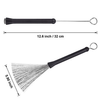 XSD Σετ βουρτσών για ντραμς τζαζ – βούρτσες από σύρμα και μέταλλο, επαναπτυσσόμενη νάιλον βούρτσα, σετ