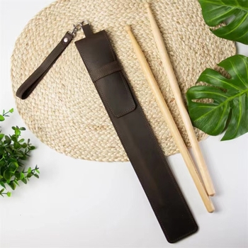 Δερμάτινη θήκη αποθήκευσης μπαστουνιών ντράμς – φορητή θήκη σε vintage στυλ (Μοντέλο 64562)