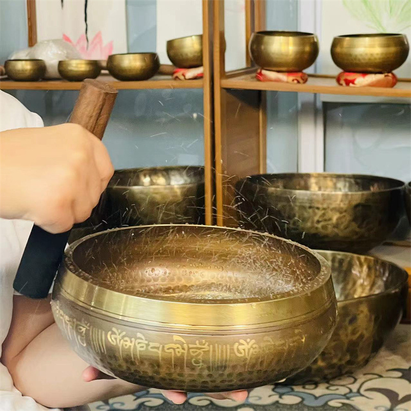 Bakrena zvučna zdjela za terapiju zvukom, kineski stil, polu-ručna i polu-mehanička izrada