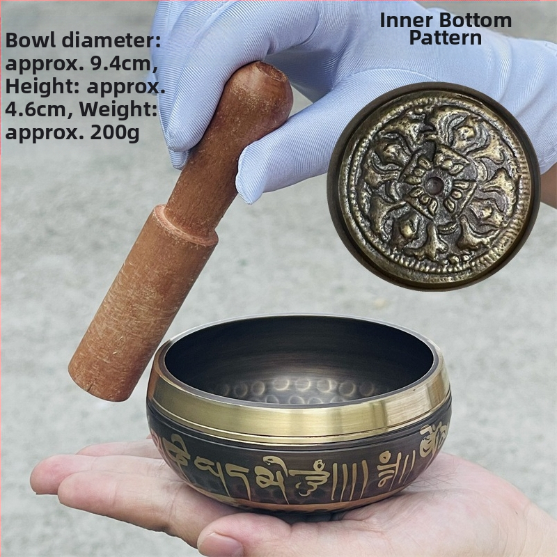 Bakrena zvučna zdjela za terapiju zvukom, kineski stil, polu-ručna i polu-mehanička izrada