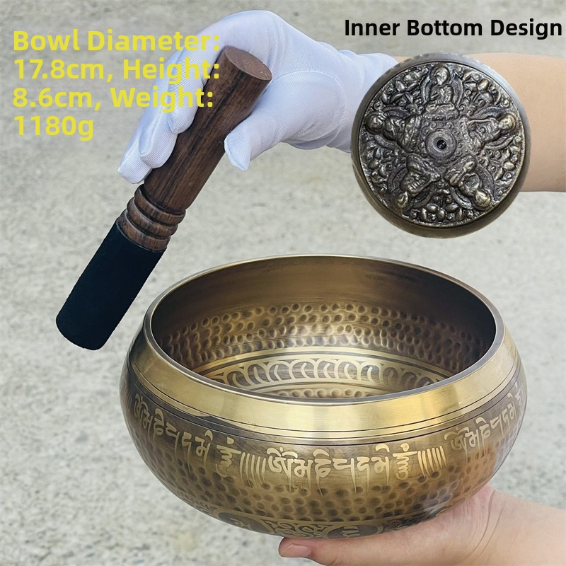Bakrena zvučna zdjela za terapiju zvukom, kineski stil, polu-ručna i polu-mehanička izrada