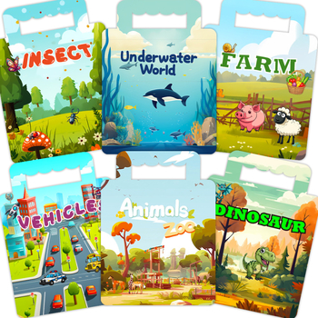 Βιβλίο Αυτοκόλλητων για Παιδιά — Φορητό, Εκπαιδευτικά Παζλ, Εκτύπωση, Χαριτωμένο Στυλ