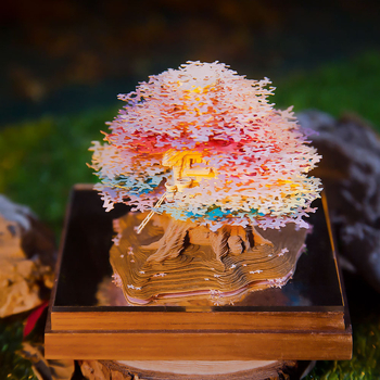 3D πανόραμικο ημερολόγιο από χαρτί με σκαλισμένο σχέδιο σε σπίτι δέντρο, τραπεζικό γραφείο 2025, προσαρμογή λογότυπου, σχεδιασμός και επικύρωση διαθέσιμα