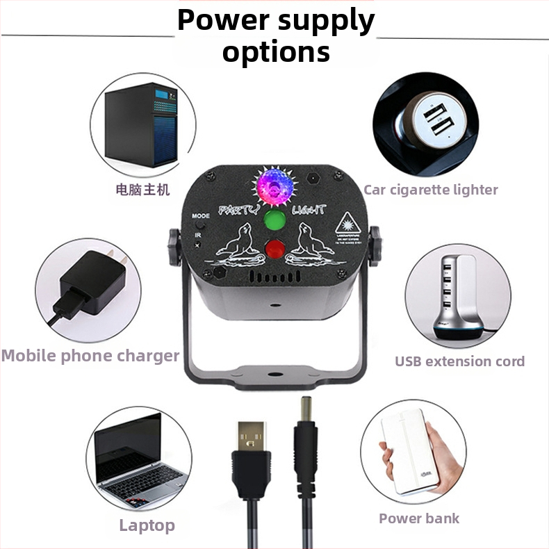 Мини лазерна светлина MN-R60 LED+лазер 5V IP20 за вътрешна употреба