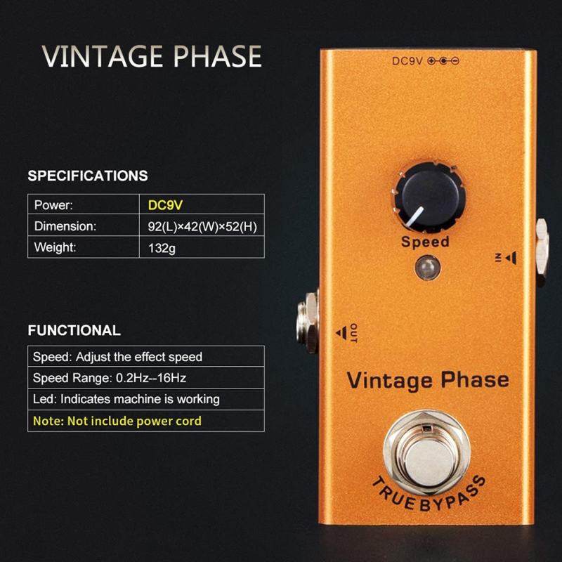 Pedala de efect pentru chitară electrică, mini, carcasă din aliaj de aluminiu, ambalare tavă, 170 g