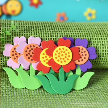 Σετ EVA αυτοκόλλητα τοίχου, 5 τεμάχια – 3D σχέδιο με φυτά και λουλούδια για νηπιαγωγείο/τάξη