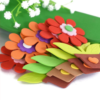 Σετ EVA αυτοκόλλητα τοίχου, 5 τεμάχια – 3D σχέδιο με φυτά και λουλούδια για νηπιαγωγείο/τάξη