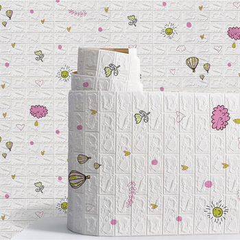 Αυτοκόλλητο τοίχου από XPE αφρό με χαριτωμένα ζωάκια, αδιάβροχο, 1 τεμάχιο, καθρέπτης στυλ