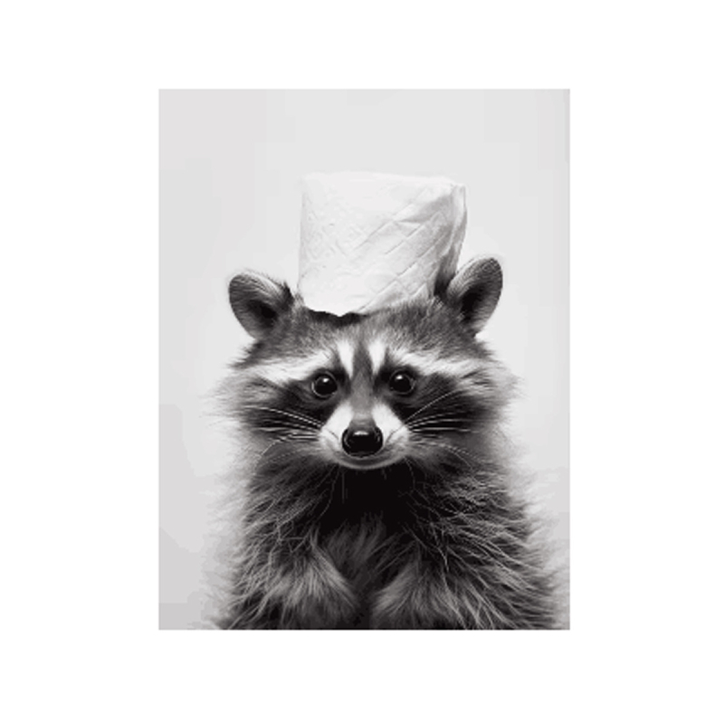 Platno zidna umjetnost s veselim životinjama (sova i pas), bez okvira; otisak na platnu; inkjet tisak; nordijski stil