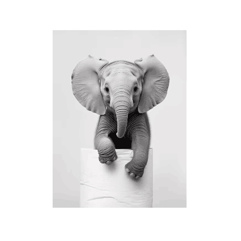 Platno zidna umjetnost s veselim životinjama (sova i pas), bez okvira; otisak na platnu; inkjet tisak; nordijski stil