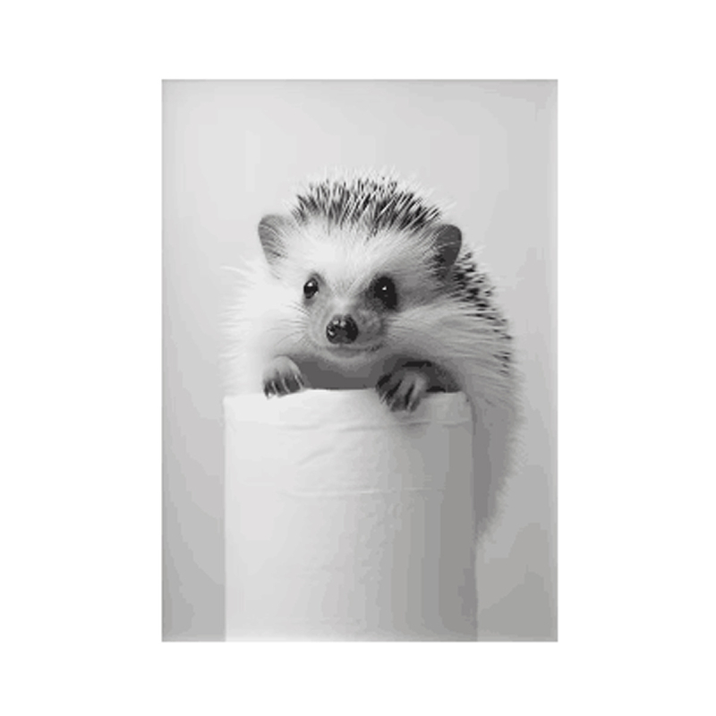 Platno zidna umjetnost s veselim životinjama (sova i pas), bez okvira; otisak na platnu; inkjet tisak; nordijski stil